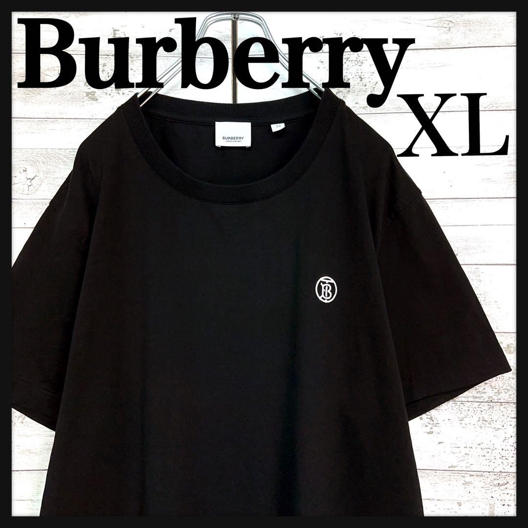 Burberry London Embroidered TB Logo T-shirt Size XL Black