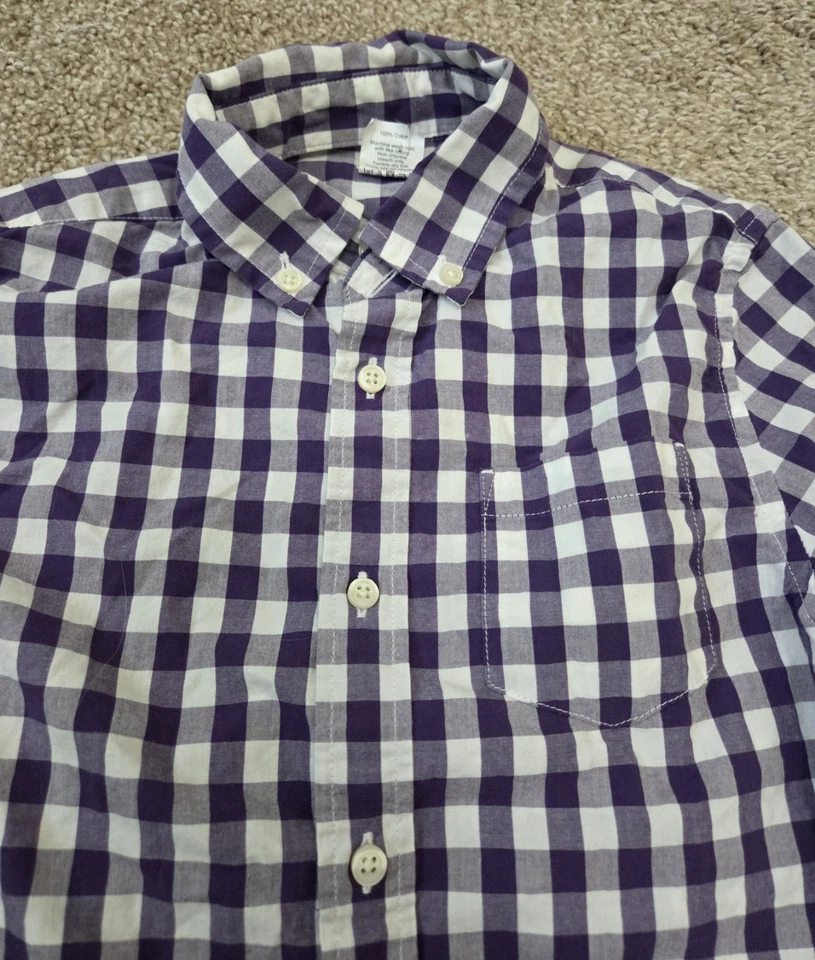 JCrew Crewcuts Niños Manga Larga PÚRPURA Buffalo Cuadros Botones, Talla 6-7 Foto 3 de 3