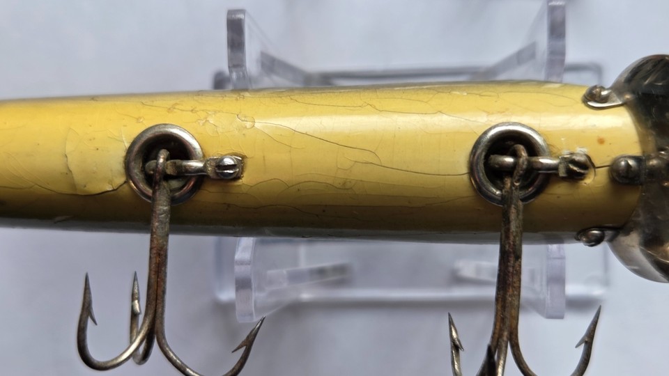 Leurre Vintage Heddon Wood Vamp Rh Glass Eye L Rig - Pêche, Collection, Occasion