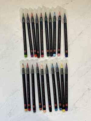 Akashiya Sai Watercolor Brush Pen Set 20 New Calligraphy Draw Art Illustration