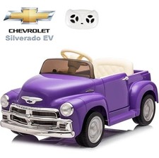 12V Kids Ride on Car Licensed Chevrolet Pickup Truck with Remote LED 3 Speeds