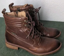 Sofft Aqua SF0023790 Women's Ankle Boots Leather Zip Lace Up Brown 7 M Medium