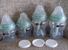 4 Pack Set/ Tommee Tippee Advanced Anti-Colic Baby Bottle/ 0m / Slow/ 9 oz/5 oz