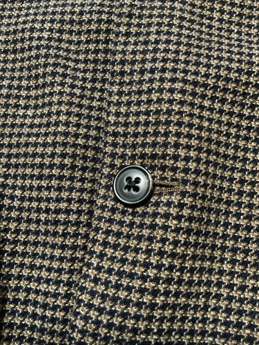 Aubin & Wills Houndstooth 3 Button Wool Linen Blend Sportscoat Blazer Jacket SM - Picture 11 of 14