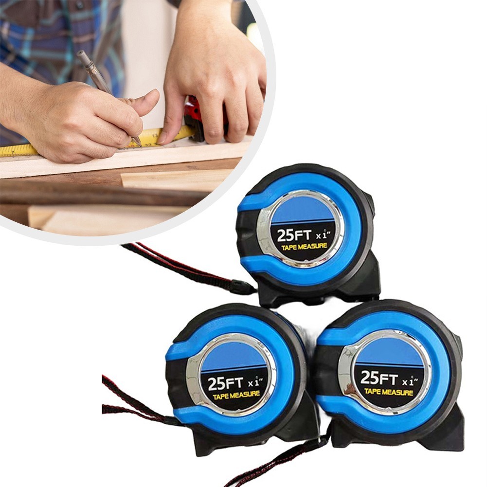 3 Pack 25ft Measuring Tape Retractable 1 Inch Width for Home Workshop Use