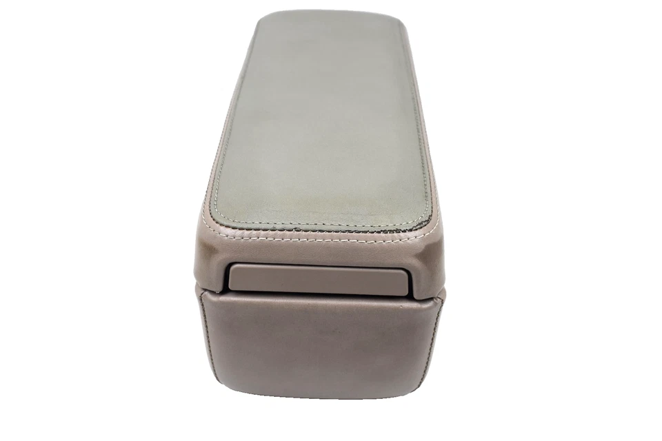 1989 Cadillac Fleetwood Deville console central couro bege apoio de braço armazenamento fabricante de equipamento original - Imagem 2 de 4