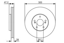 2x BOSCH Bremsscheibe 0 986 479 R47 für HONDA PILOT ACCORD 7 CL CN CL7 AWD