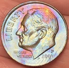 2007-P Roosevelt Dime Beautiful Lustrous Gold/Rainbow Toned Coin w/RimError  #20