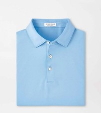 Peter Millar Mens Solid Performance Jersey Polo Golf Shirt Authentic Guarantee