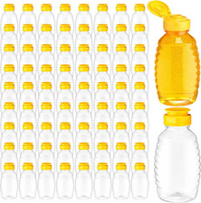 72 Pack 16 Oz Clear Plastic Honey Bottles with Flip Top Lid for Easy Dispensing