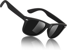 Polarized Sunglasses for Men and Women, Retro Square Matte Finish UV400 Protecti