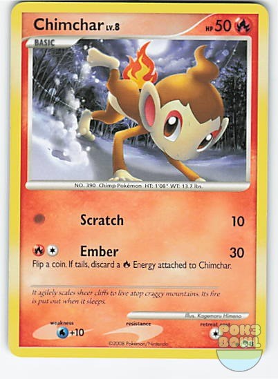 Chimchar 12/17 Common POP Series 8 Pokemon Near Mint