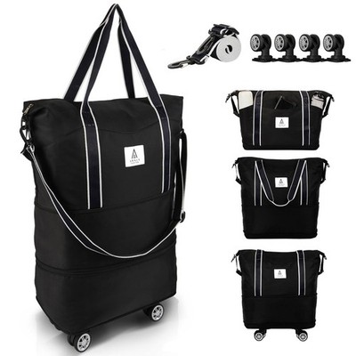 Rolling Duffle Bag with Wheels, Expandable Carry On Luggage, 25L-55L Travel Bag