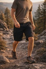 Black Cargo Shorts Mens L Lightweight Utility Hiking Tactical Quick Dry