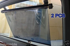2PC Retractable Car Window Roller Sun Shade Blind Protector Tint Paper 5% Smoke 