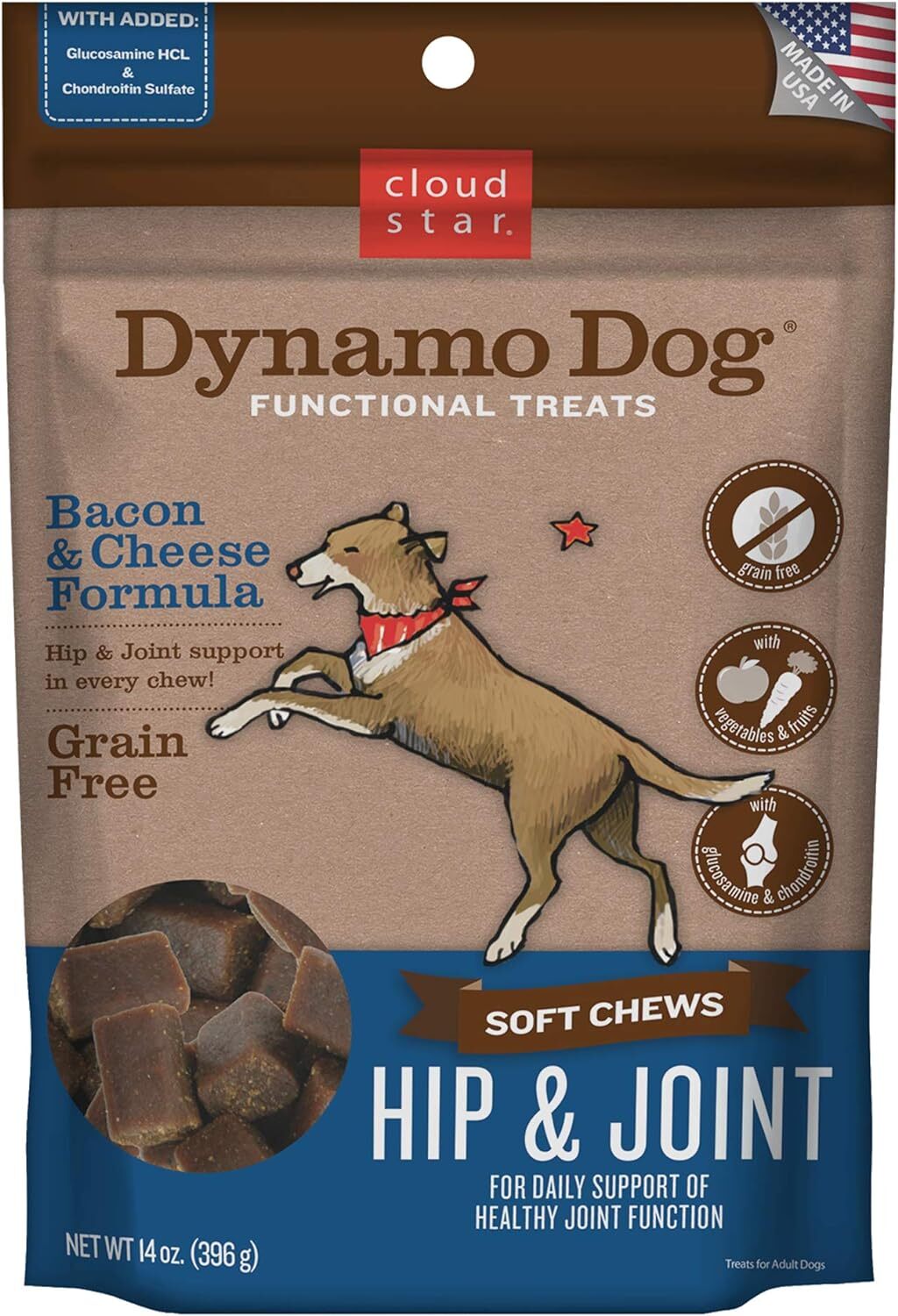 Cloud Star Dynamo Dog Hip & Joint Treats &ndash; Grain Free Hip Support with