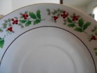 Holiday Gold Cup & Saucer Set Gibson Stoneware White Red Green Gold! — photo 6
