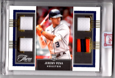 2022 Panini Three and Two Jeremy Pena Rookie Quad Patch Relic Card Encased 30/35