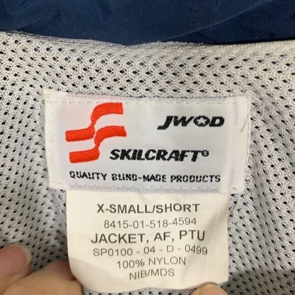 Chaqueta Oficial de la Fuerza Aérea Skilcraft Vintage Nave Azul/Gris Bordada Talla XS Foto 3 de 4