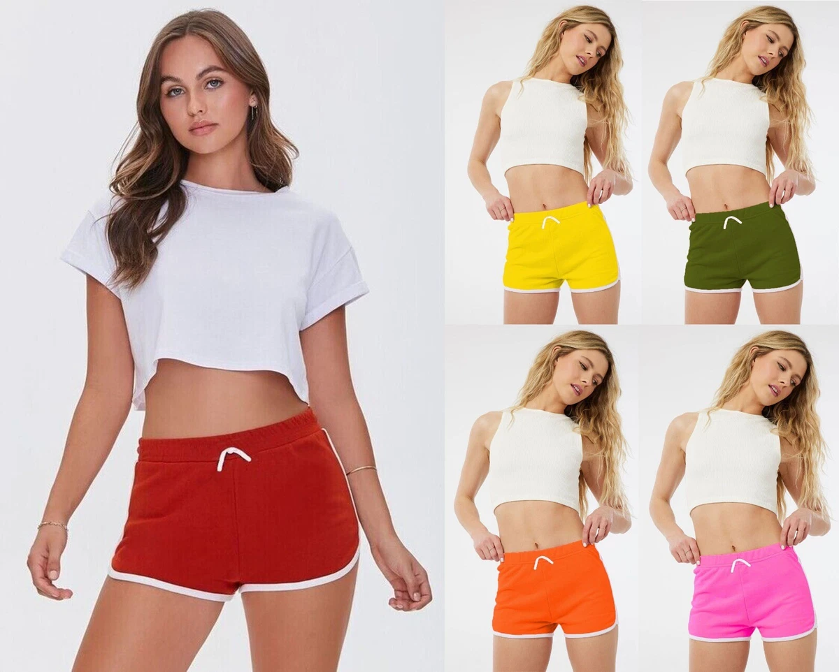 Womens Gym Beach Running Cycling Girl Booty Trim Dolphin Shorts Piping Hot  Pants