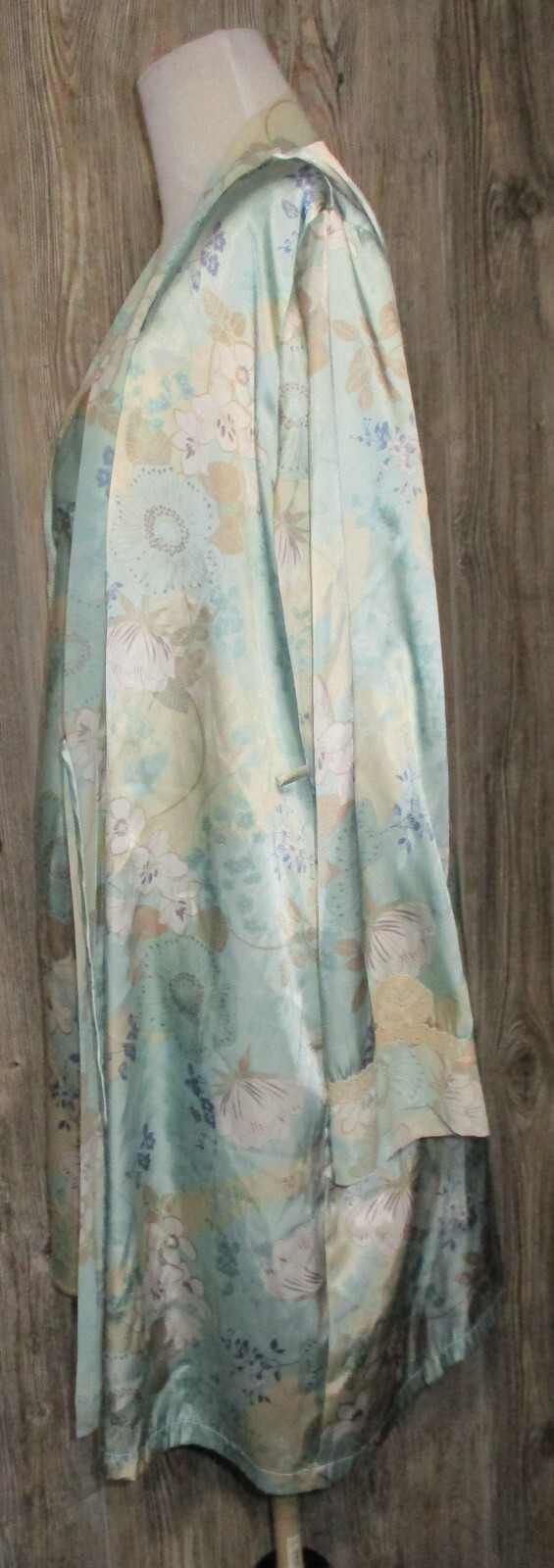 Apt 9 Intimates Floral Satin Robe Nightgown Set Womens M Trim Sleepwear Boho