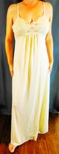 VASSARETTE UNDERNEATH-IT-ALL CREAM CREPELON MEGALACY BODICE LONG NIGHTGOWN M EVC