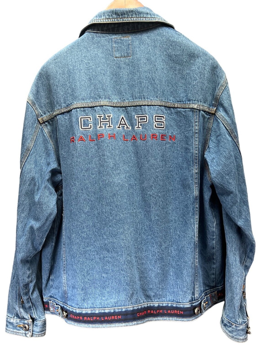 CHAPS RALPH LAUREN Denim Jacket Men's L Blue Buck Logo CHAPS RALPH LAUREN Denim Jacket Men's L Blue Buck Logo