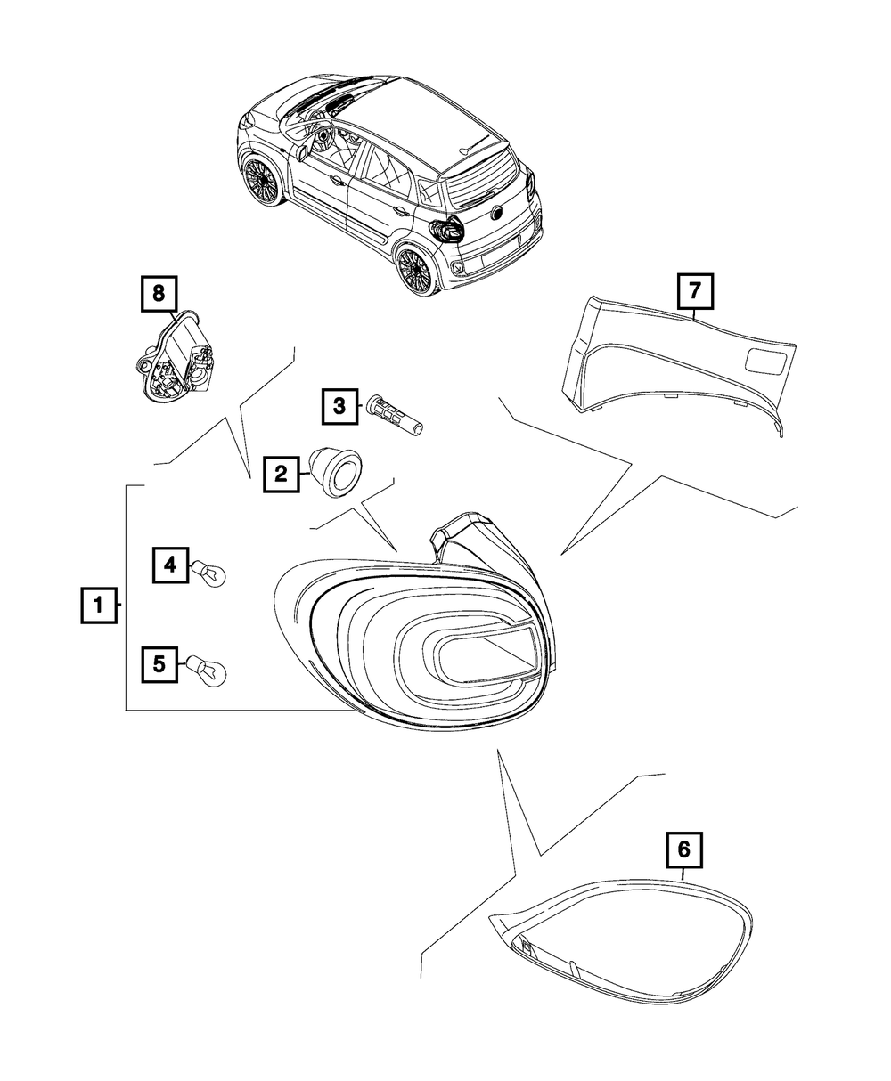 Genuine Mopar Right Tail Lamp 6QQ68U00AA OEM Replacement