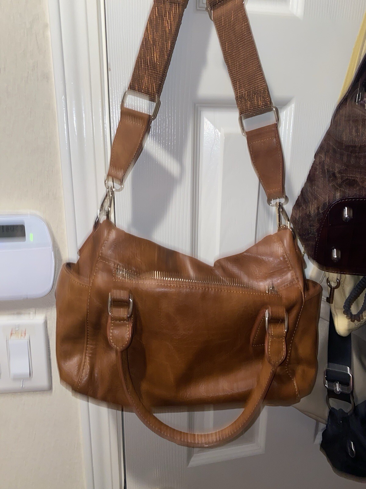 Desigual Dark Amber Crossbody Bag Purse Satchel straps glitter