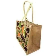 1  x Trader Joe's Reusable VEGETABLE Jute Tote Shopping Bag LIMITED NEW W TAGS!!