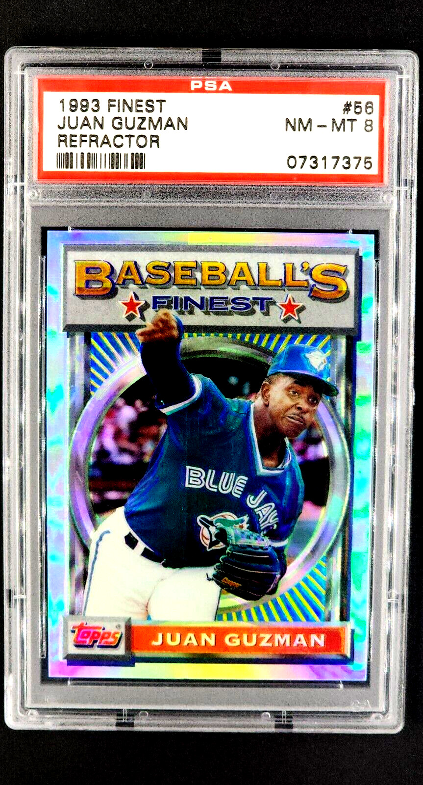 1993 Topps Finest Refractor #56 Juan Guzman Toronto Blue Jays PSA 8 NM-MT POP 35