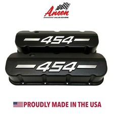 Big Block Chevy 454 Tall Black Valve Covers - Raised Logo - Ansen Usa