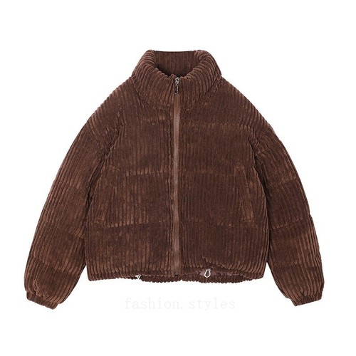Lady Corduroy Down Coat Puffer Jackets Parka Retro Winter Warm Loose Padded Tops - Picture 8 of 30