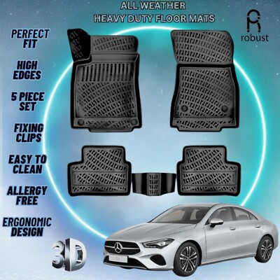 Custom Floor Mats Fits Mercedes CLA C118 2020-2025 TPE Rubber All Weather Liners