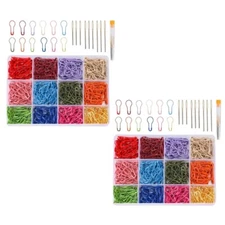 1200Pcs Colorful Metal Stiching Marker 18Pcs Large Eye Knitting Needle with Case