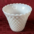 Vintage Fenton Milk Glass Hobnail Jardiniere Vase