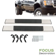 For Silverado Sierra 1500 2500HD 19 thru 2022 Running Board 6" Step Bars Chrome
