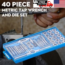 40 Piece Metric Tap and Die Set M3 to M12 Threading Tool Set for Cutting Threads