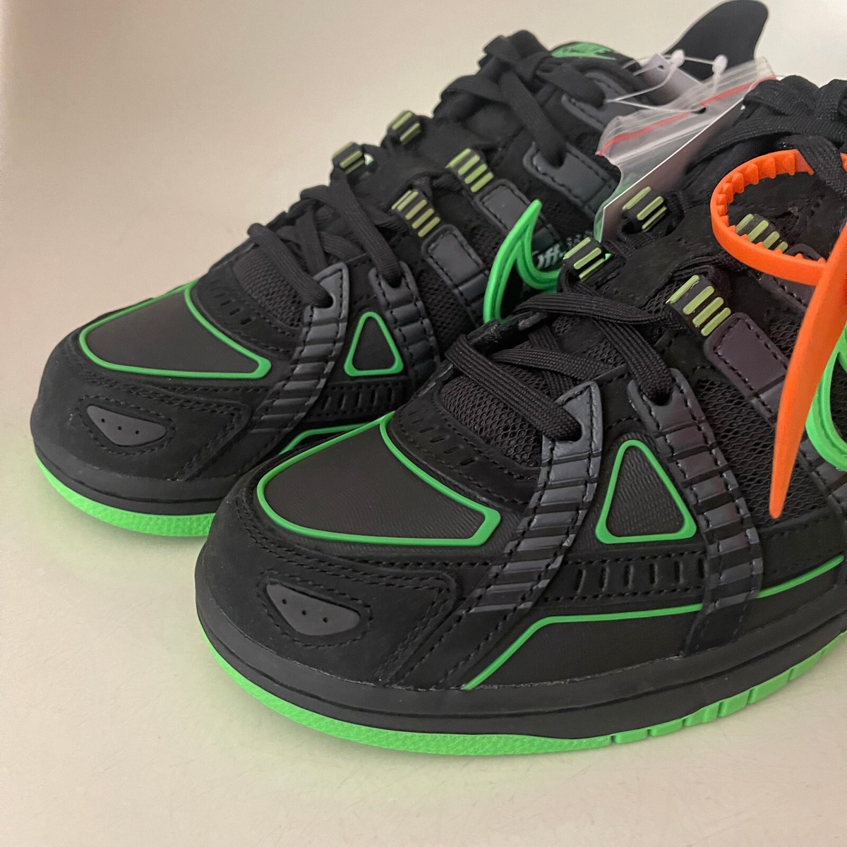 NIKE AIR x OFF WHITE Rubber Dunk Low Black Green Sz 9.5 Virgil