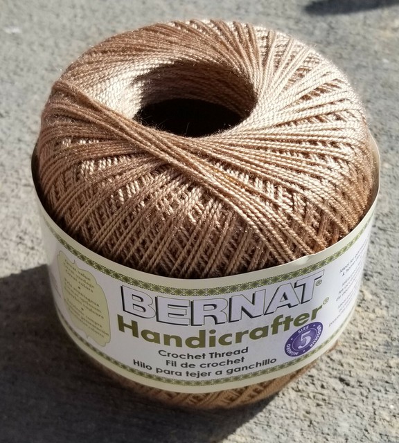 Bernat Handicrafter Crochet Thread Size 5 Warm Tan 3 Oz 371 Yards for