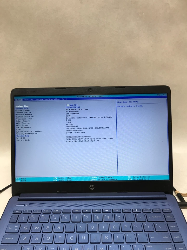 HP 14-cf2111wm 14" Laptop Intel Celeron N4120 1.10GHz 4GB RAM NO HDD NO OS! - DW - Image 2 of 4