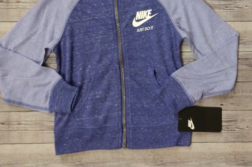 New! Little Girl's NIKE Purple Lightweight Zip Up Sweatshirt Multiple Sizes - Picture 3 of 4