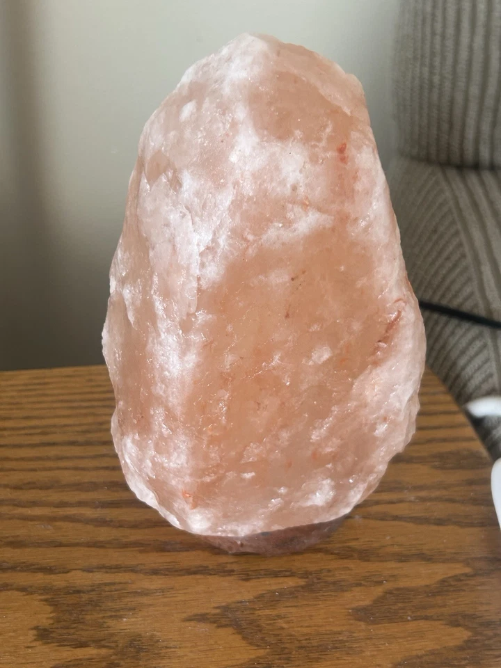 LÁMPARA DE SAL DEL HIMALAYA Grande GENUINA Cable y Bombilla Incl. Noche homeopática natural Foto 4 de 4