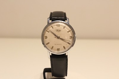 VINTAGE RARE CLASSIC ELEGANT CHROME SWISS MEN'S MECHANICAL WATCH