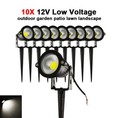 10X COB LED 12V Spotlights Cool White Outdoor Walkway Landscape Hardwired IP65