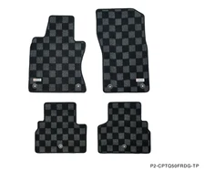 P2M FRONT & REAR Checkered Race Carpet Floor Mats for Infiniti Q50 Sedan 13+ New