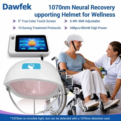 1070nm Near Infrared Helmet 448 Diodes 40Hz for Chronic Pain Brain Fog Anxiety