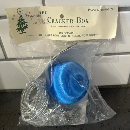 Vtg The Cracker Box Christmas Ornament Kit RHAPSODY IN BLUE Silver New