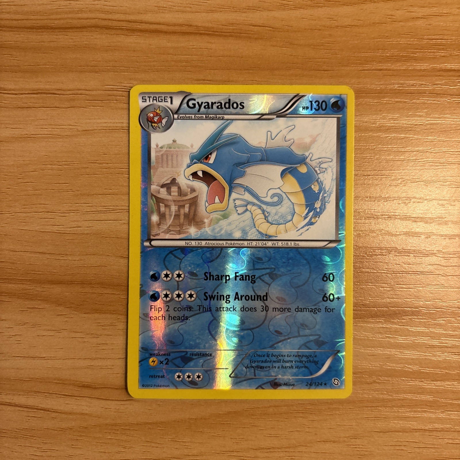 Gyarados 24/124 Rare Dragons Exalted Reverse Holo Pokémon Card LP
