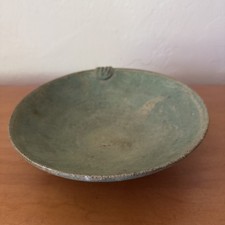 Vintage modernist studio art pottery bowl with a signature that resembles "NINA"